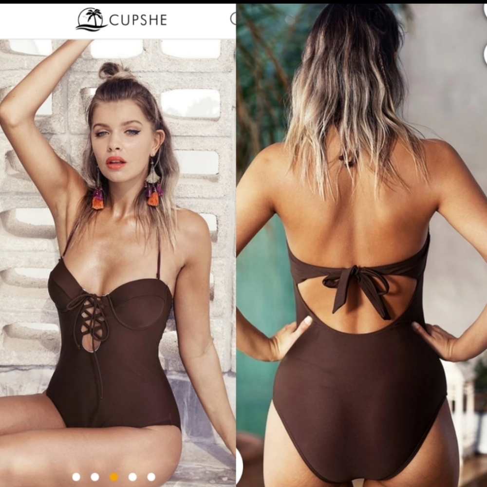 XL (10 US)CUPSHE COFFEE SWIMSUIT, XL, NEW